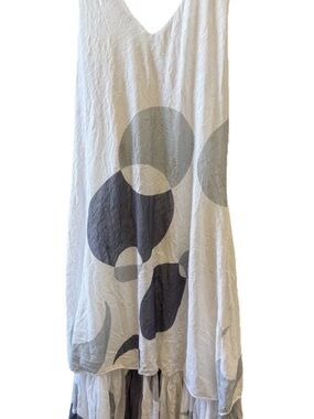 Tango Mango Tank Dress Women's XS White Gray Lined Layered EUC